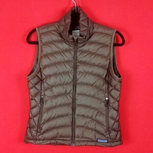 PATAGONIA Women's Down Sweater Vest Brown Size Small Gorpcore‎